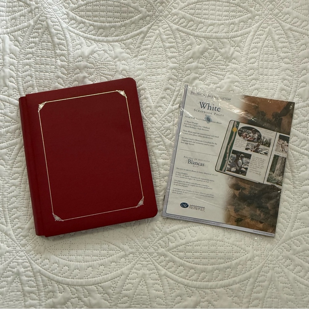 Creative Memories 8.5x11 Scrapbook Album & White Pages Mahogany Page Refill